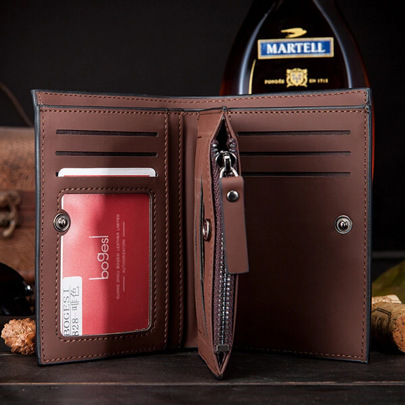 Новые модные короткие дизайнерские мужские кошельки из нубука на молнии кошелек