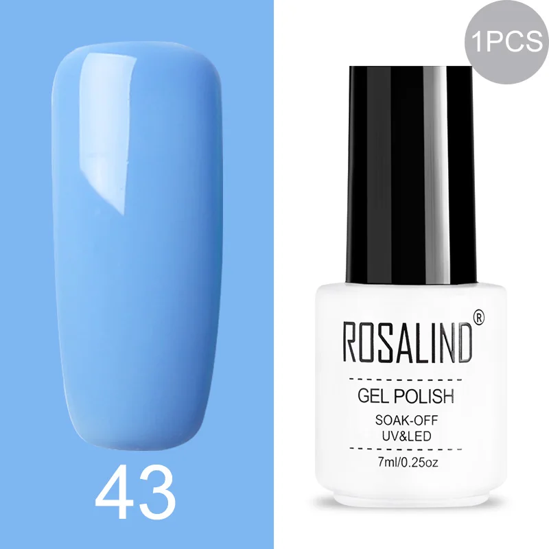 43 ROSALIND Gel Varnish Set For Manicure Hybrid Nail Art Top Coat Primer - Цвет: 43