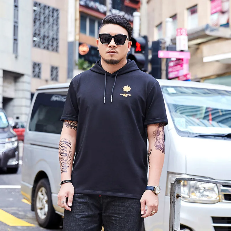 Футболка мужская с капюшоном уличная одежда повседневная Свободная рубашка