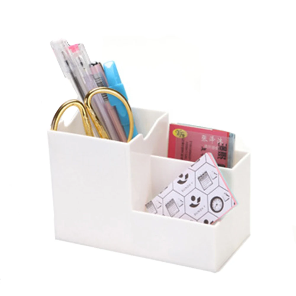 Creative Multi-function 3 Grids Desktop Storage Box Grid Sub-grid Make Up Cosmetic Holder Desk Pen Pencil Organizer | Дом и сад