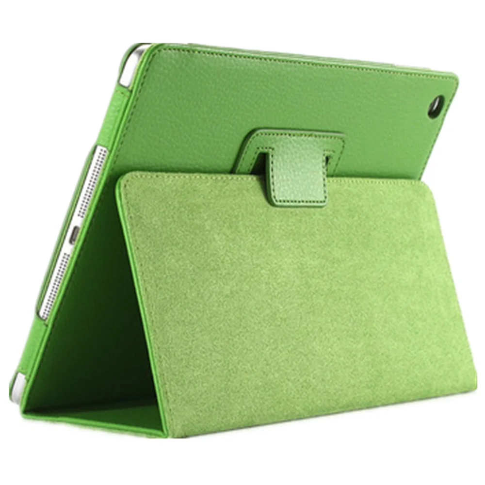 green Умный чехол из искусственной кожи для Apple iPad mini 1 2 3 с рисунком личи, матовый флип-чехол для iPad mini 2 mini 3 с держателем подставки - Цвет: green