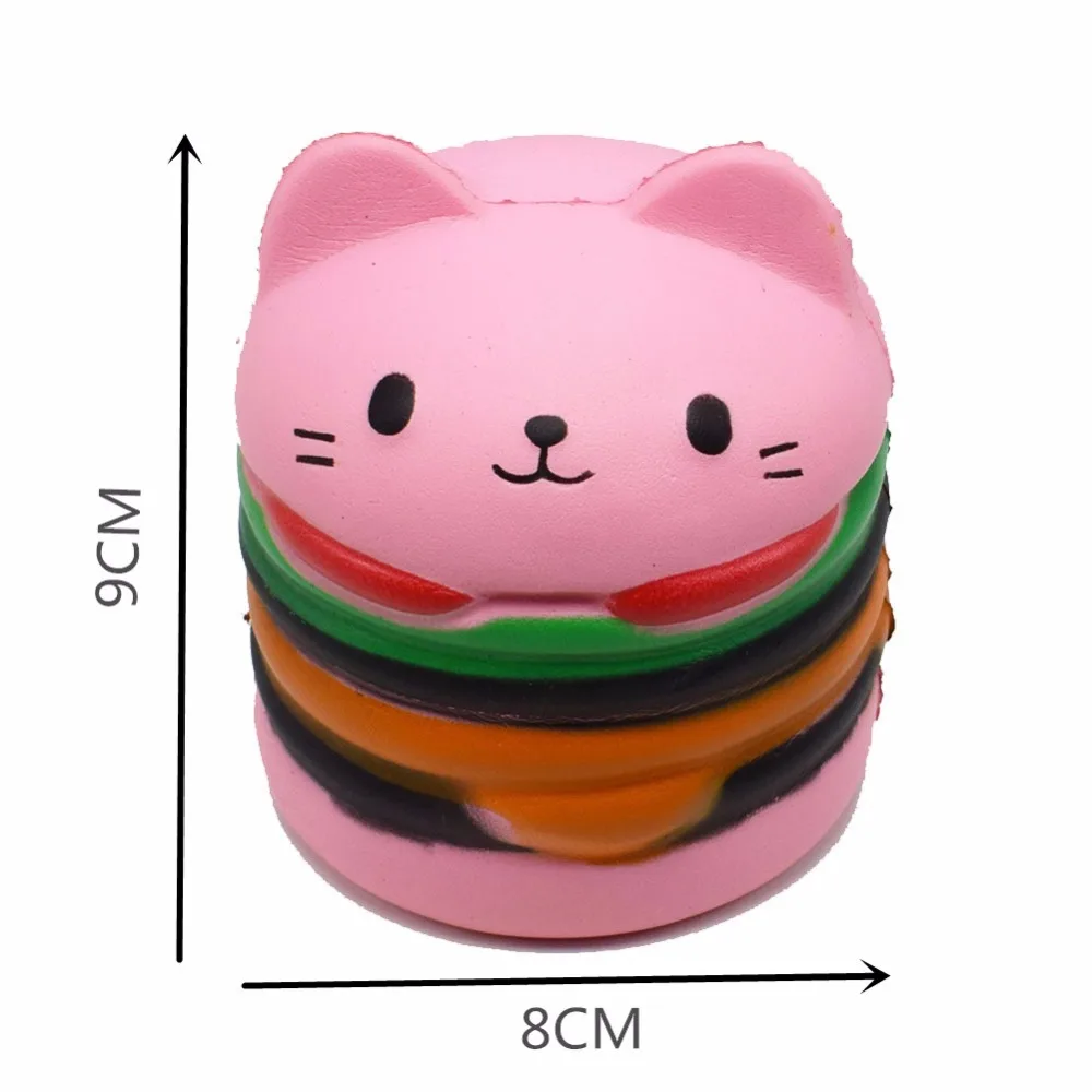 AOSST Squishy New Cute Kawaii Soft Jumbo Cartoon Cat Hamburger Scented Slow Rising Exquisite Kid Stress Relief Toys | Игрушки и хобби