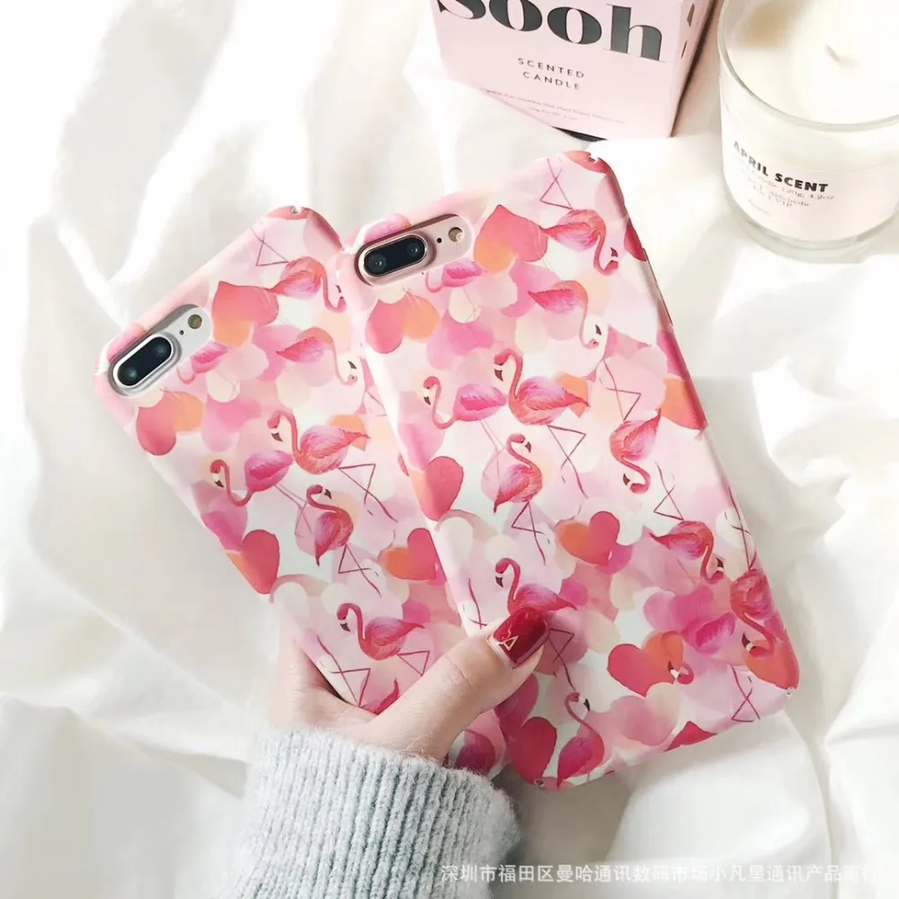 Cuptakes Элитный бренд ярко-розовый Фламинго PC матовый чехол для iPhone X 6 S 7 8 10 Обложка
