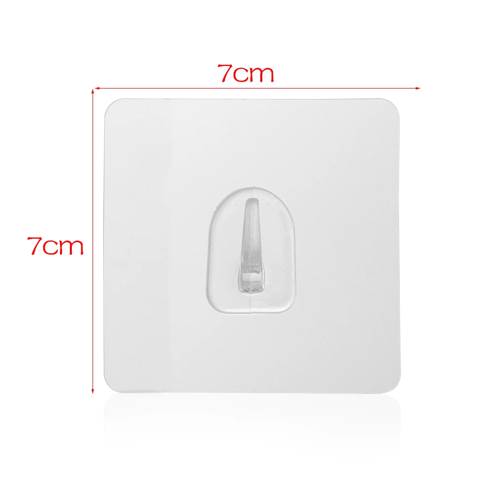 

10Pcs Adhesive Waterproof Storage Hanger Anti-skid Strong Sticking Wall Hook 2KG Seamless Hanger Kitchen Bathroom Storage Hook