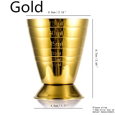 Gold Японский стиль измерительный стаканчик инструменты Бар измерительный шейкер для коктейля - Цвет: Gold