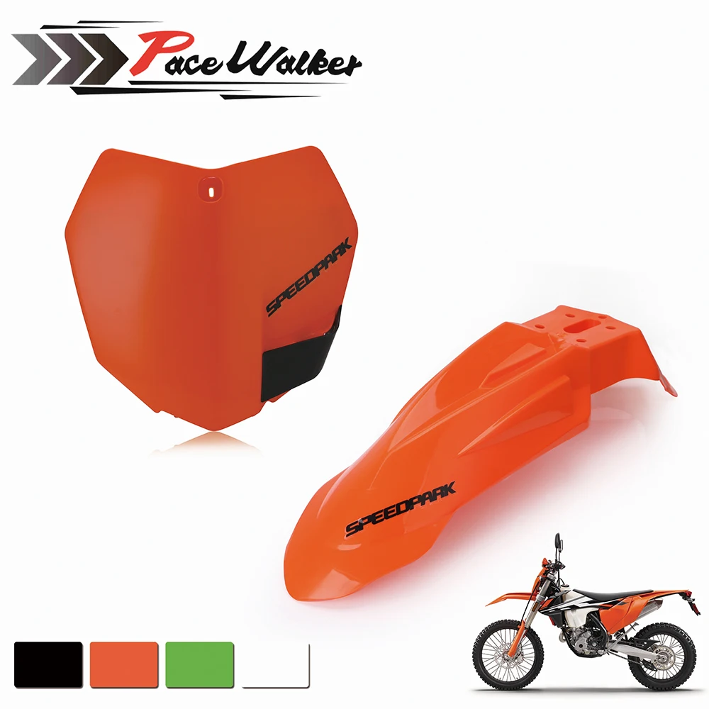 

Motocross Plastic Front Name Number Plate+Universal Supermoto Evo Front Fenders cover For Honda Yamaha Suzuki DRZ KX YZ KTM WR X