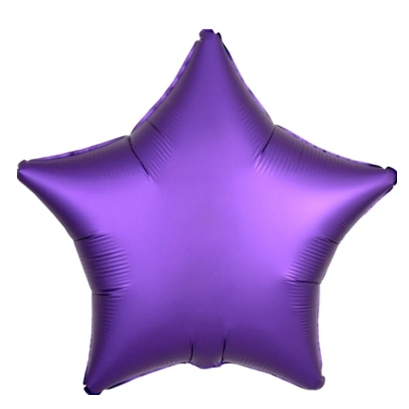 Star Purple Новинка, 10 шт., 18 дюймов, хромированные, металлические, сердце, звезда, круглые, гелиевые, фольгированные шары, для детей, для первого дня рождения, вечеринки, свадебные украшения, воздушные шары - Цвет: Star Purple