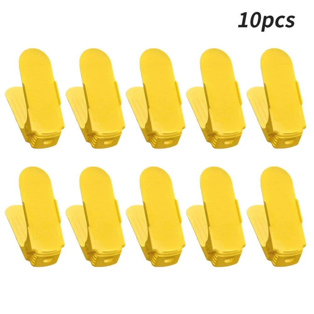 10pcs ---yellow 10 шт., многофункциональные пластиковые стеллажи для обуви, органайзер для хранения, домашний двухслойный стеллаж, держатель для мужчин или женщин, органайзер для обуви, регулируемый - Цвет: 10pcs ---yellow