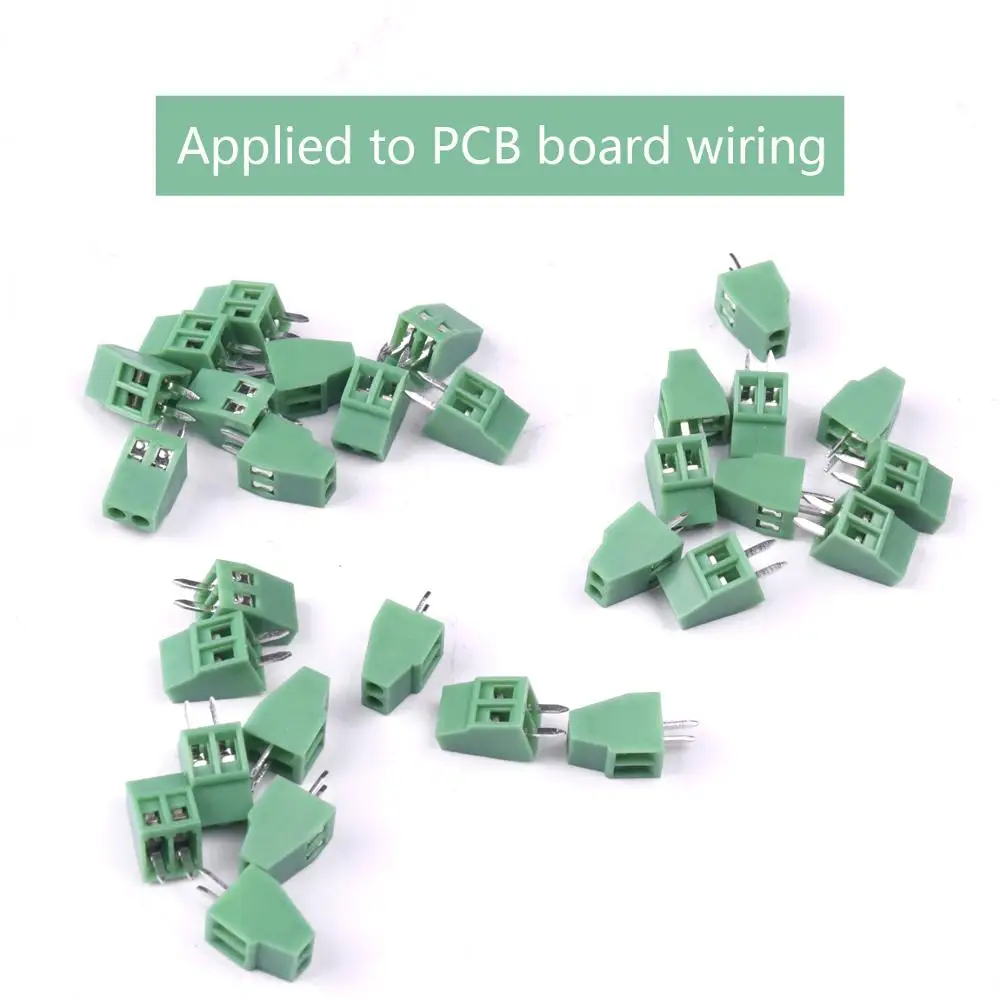 Популярные 20/30/50/100 шт. 2 полюса/2Pin 54 мм PCB Универсальный винтовой клеммный блок