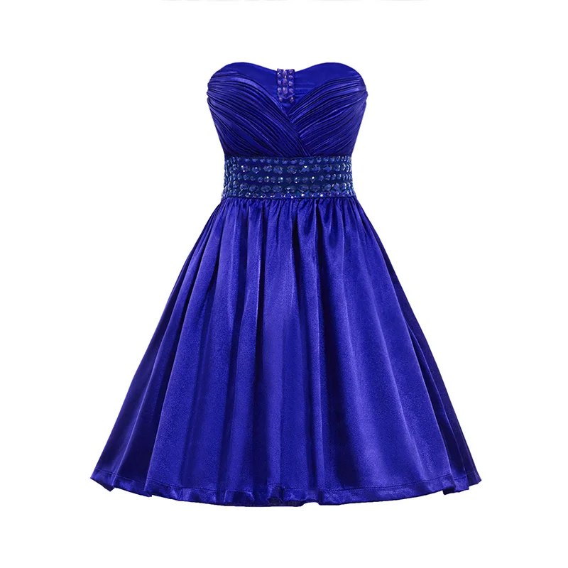royal blue Tanpell/короткое коктейльное платье фиолетового цвета длиной выше колена, платье трапециевидной формы с Бисером Дешевые Коктейльные Вечерние платья без рукавов для девочек - Цвет: royal blue