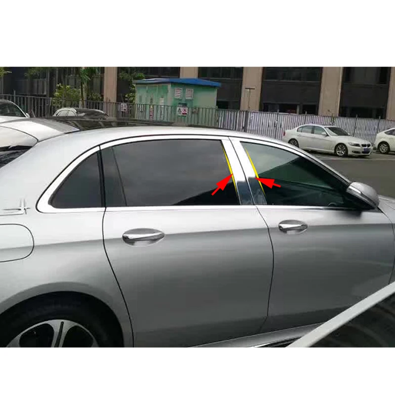 4x хром Алюминий сплав оконные стойки Post средняя Крышка Накладка для Mercedes Benz E Class