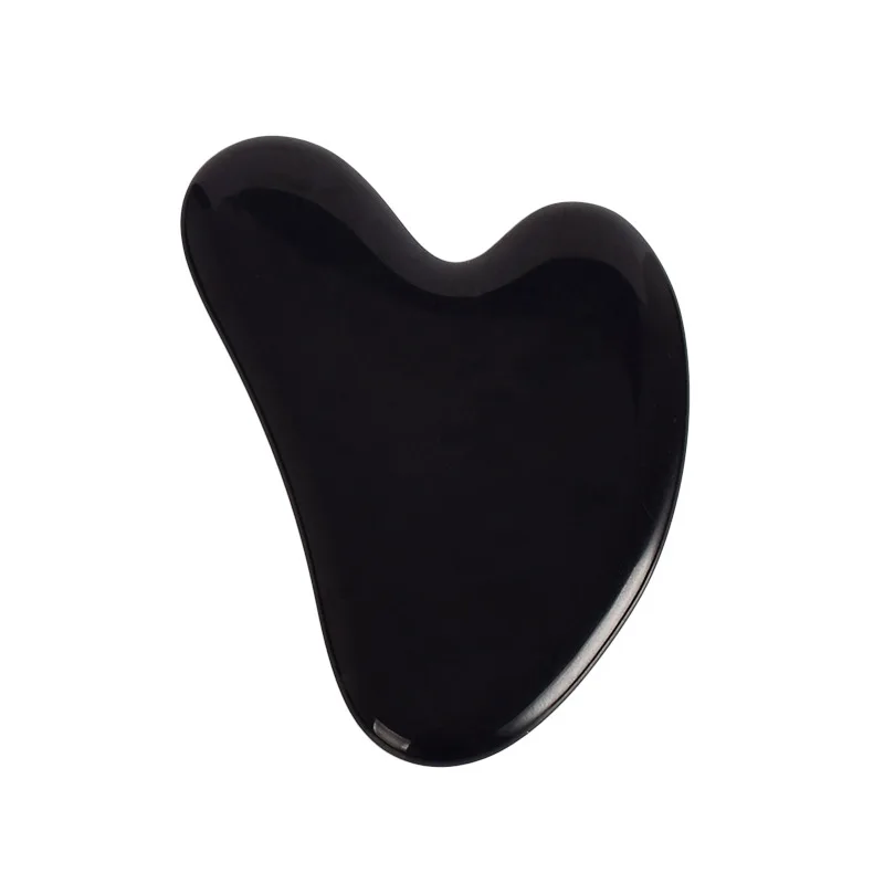 Heart-shaped Традиционная натуральная Обсидиановая Массажная соскабливающая доска, массажный ролик, палочка для красоты, для похудения, релаксационный массажный набор инструментов - Цвет: Heart-shaped