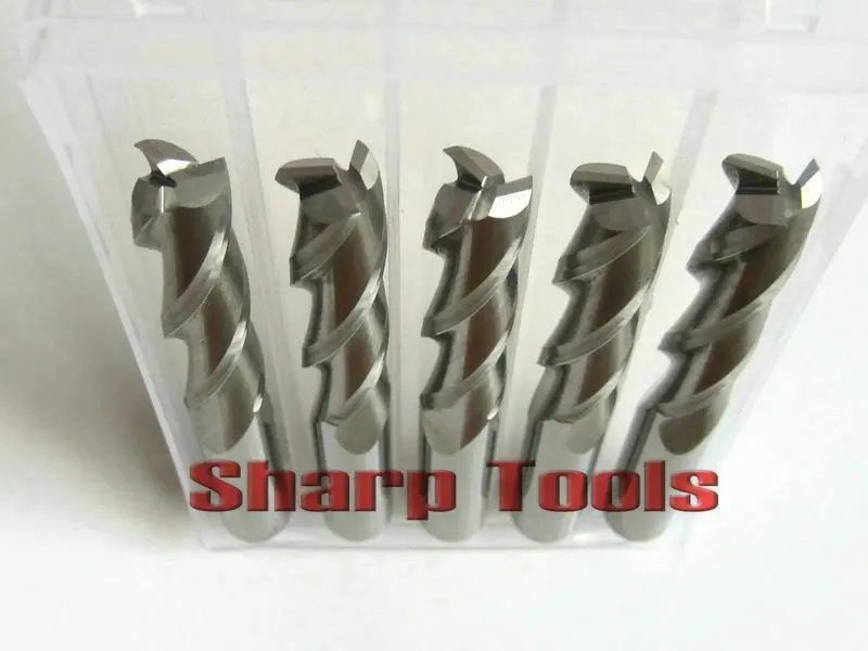 買取 5個8*32ミリメートル3フルートエンドフライス工具のcncルータービットスパイラル超硬彫刻カッターハードウッド、mdf、pvc、アクリル