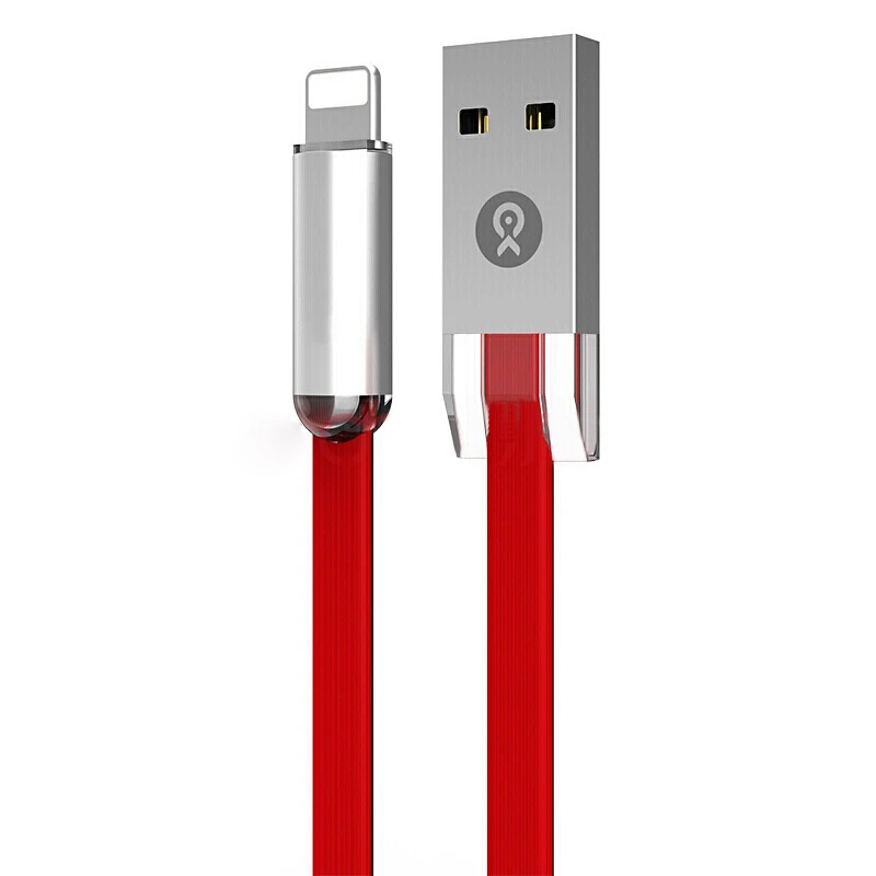 Biaze 120 см светодиодный USB кабель для iPhone XS Max XR X 8 7 6 6S 5 5S iPad мобильного телефона