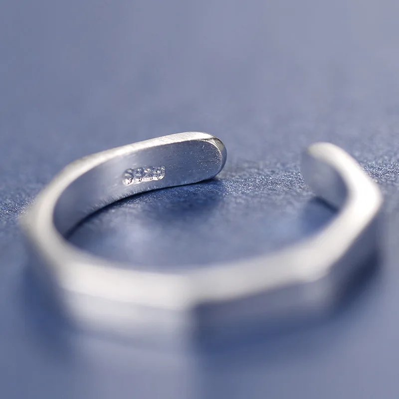 Женское Открытое кольцо с шестигранным узором из серебра 925 пробы | Украшения и