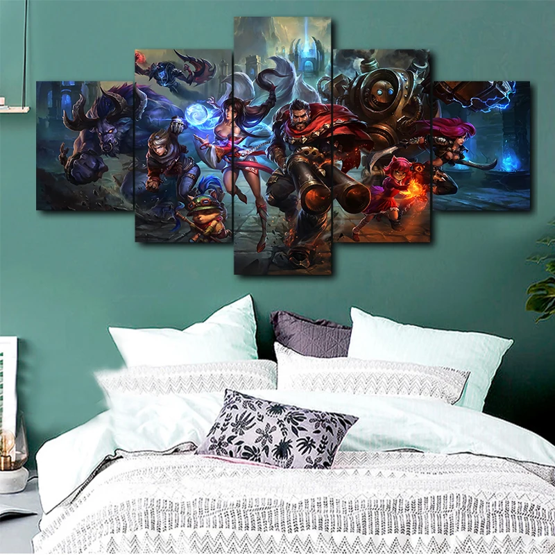 Картина на холсте настенная художественная рамка игровая картина 5 Лига плакат с