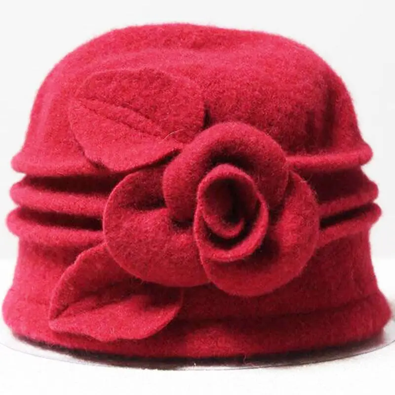 3 Новые женские шляпы Fedoras из чистой шерсти, зимние шапки для женщин с цветочным принтом, повседневные брендовые теплые женские мягкие шляпы для девушек на осень - Цвет: 3