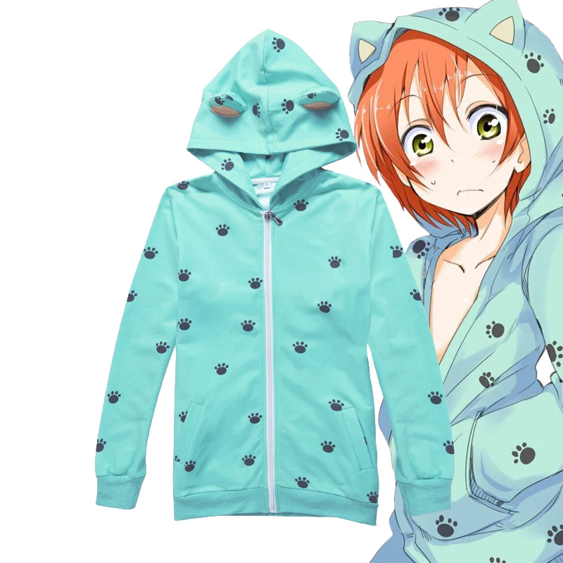 Отлично! Love live школьный дневник Idol Rin Hoshizora косплей толстовки костюм Kawaii Cat Ear