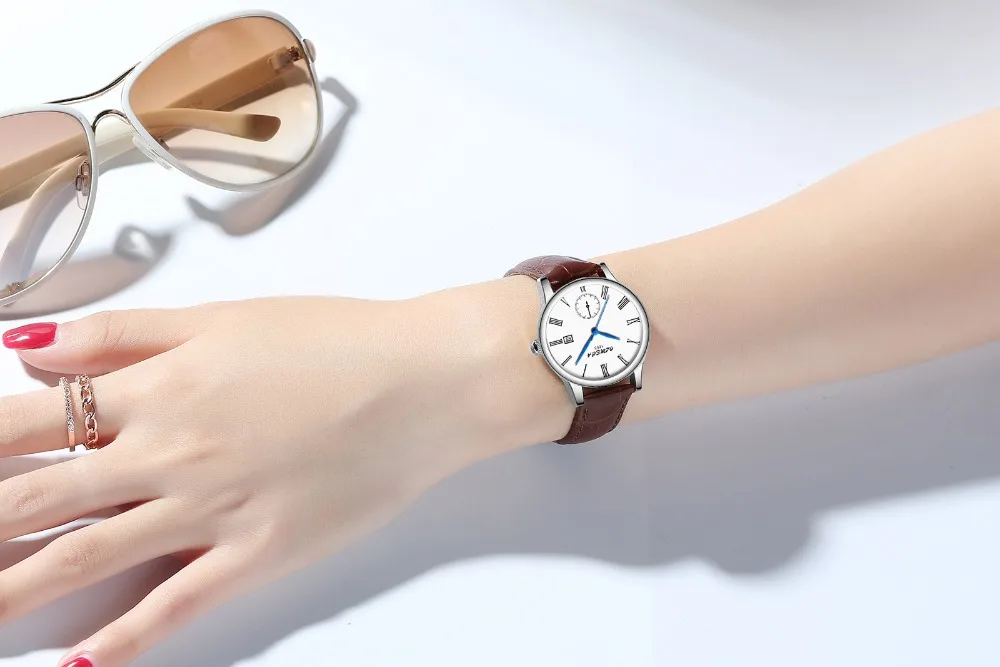 

Ladies Watch Luxury Leather Casual Couple Watches Blue Simple Quartz Wristwatches Business Watches Free Shipping Sale