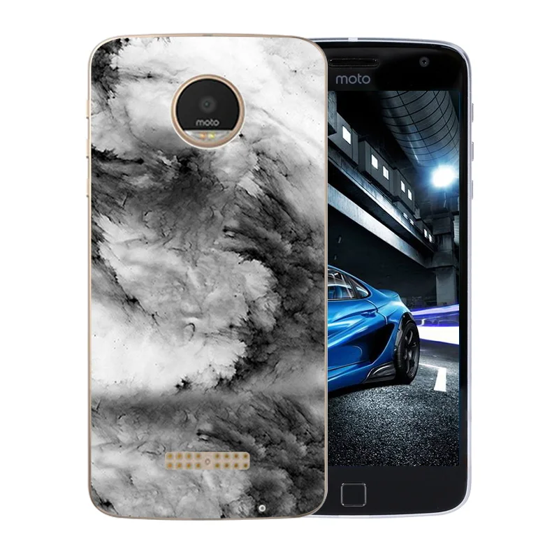 Phone Cases For Motorola Moto Z Play Flexible Color Stone Pattern Transparent Shell for X 4 XT 1635-03 XT1635 Mo Back Cover |
