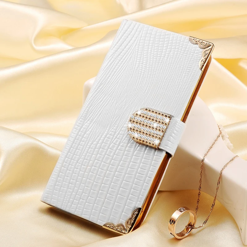 4S чехол бумажник из искусственной кожи и блестящими хрустальными побрякушками