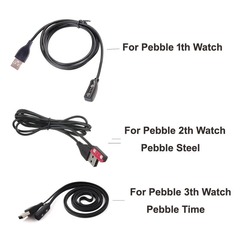 

1pcs Replacement USB Charge Charging Cable Charger USB Cable for Pebble 1th Watch / 2th Steel / 3th Time Smart Watch Smartwatch