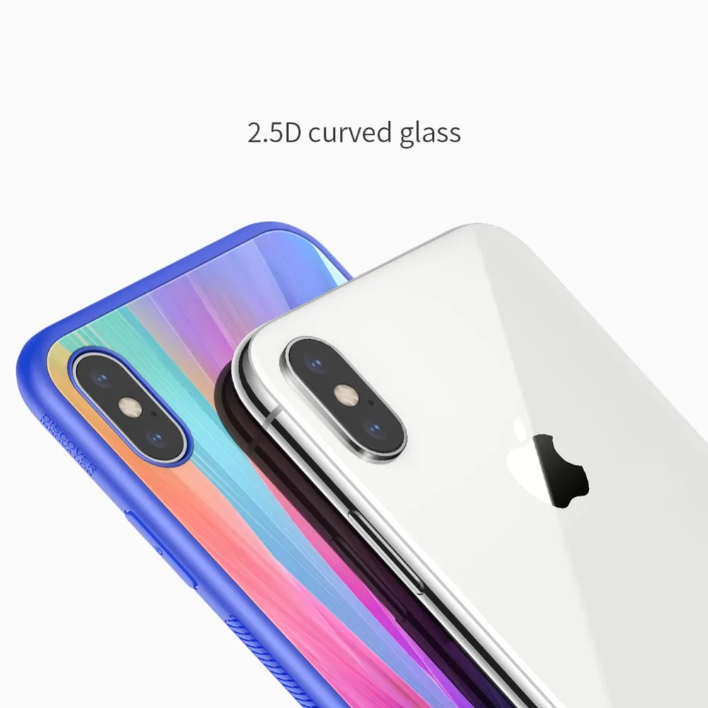 Закаленный клетчатый чехол для Apple Iphone X XS XR Max Nillkin с зеркальным эффектом задняя