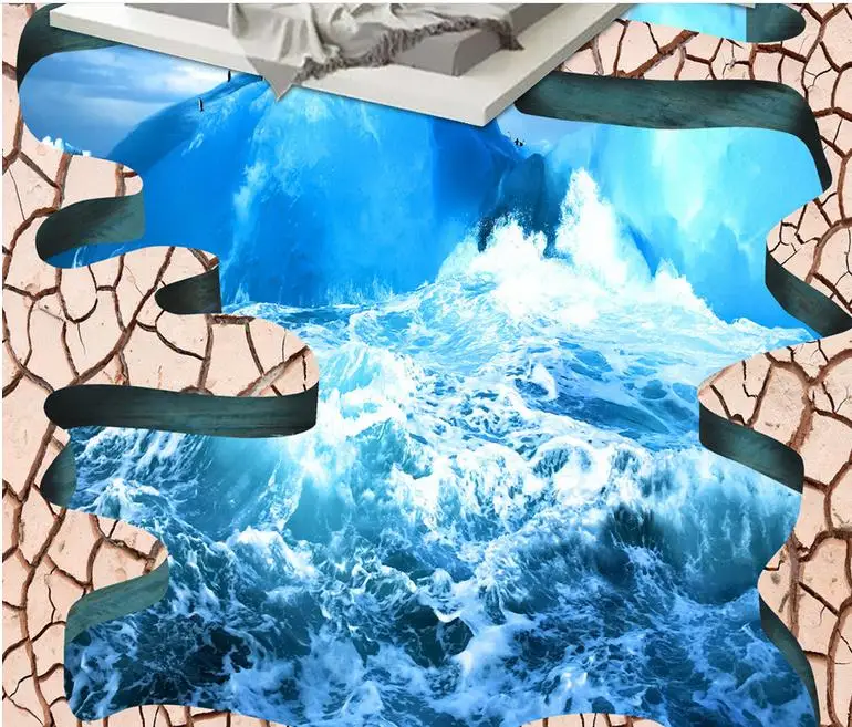 gorgeous 3d flooring room wallpaper custom floor painting Marine glacier rupture murals photo | Обустройство дома