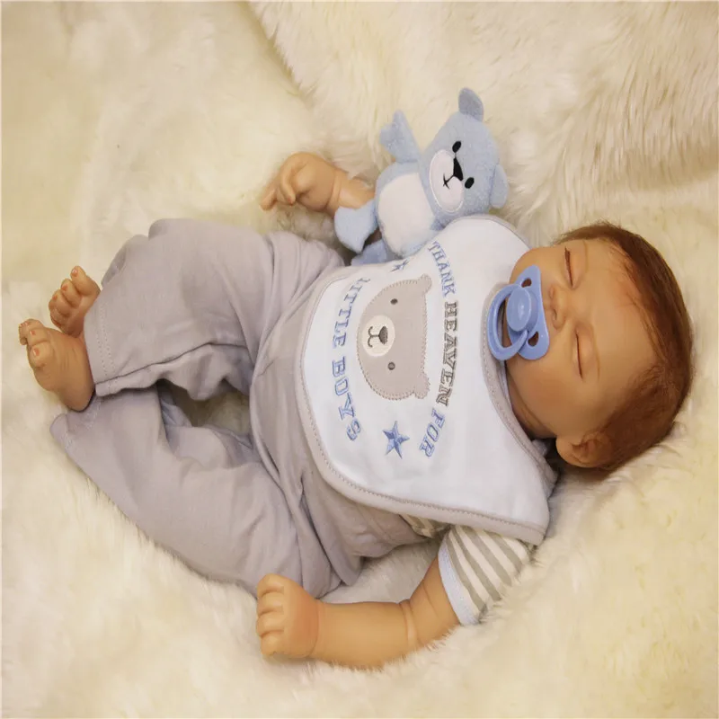 SanyDoll 22 дюйма 55 см силиконовые куклы для новорожденных милая улыбка красивая