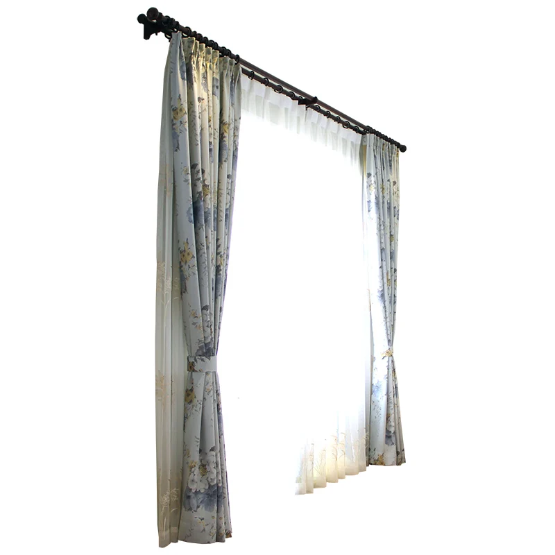 

Custom curtains American style curtain Jacquard bedroom window shade living room blackout curtain tulle yarn M595