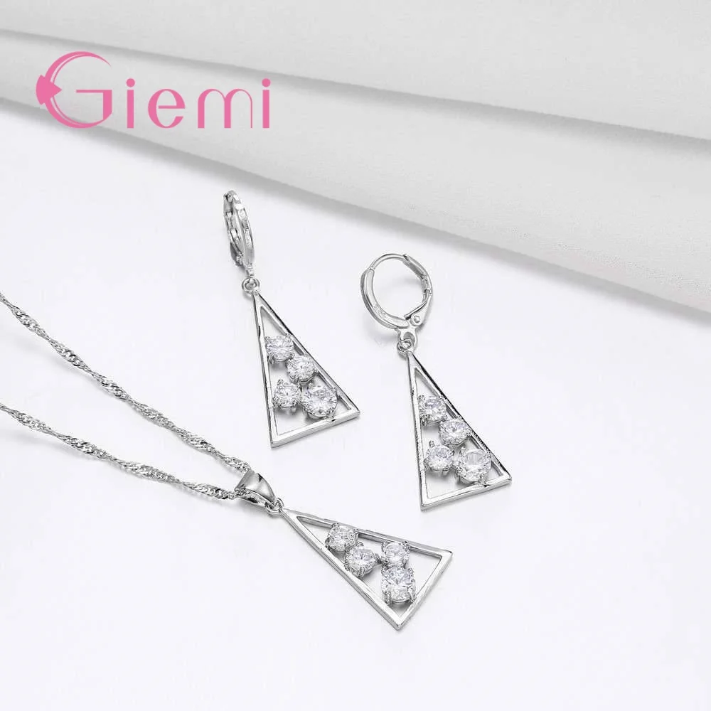 Женский комплект из колье и серёг 100% серебра 925 пробы с фианитом|earrings set|hoop earring set925