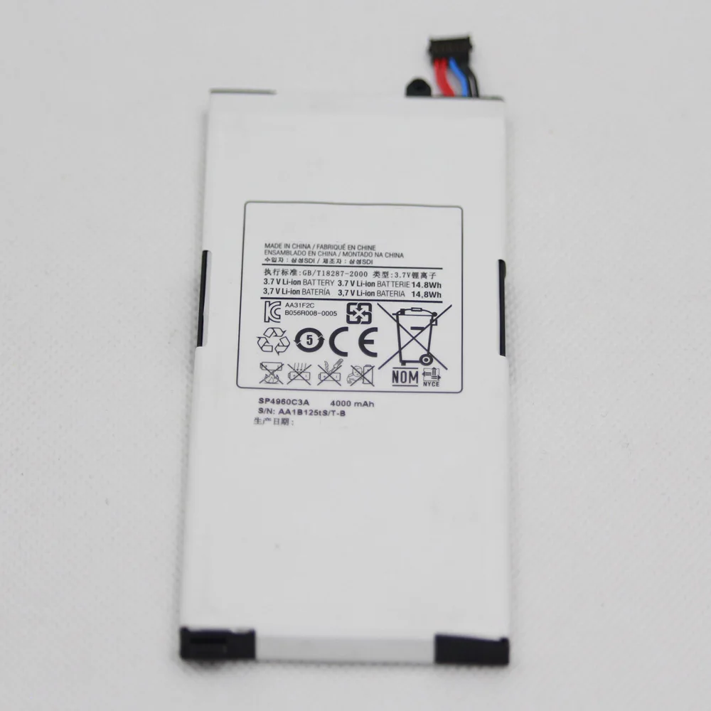 5 шт./лот запасная батарея для планшета SP4960C3A Samsung GALAXY Tab GT P1000 P1010 4000 мАч литиевая