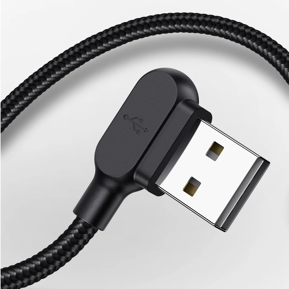 Кабель Micro USB 1 8 м 2 А шнур для быстрой зарядки и синхронизации данных 90 градусов