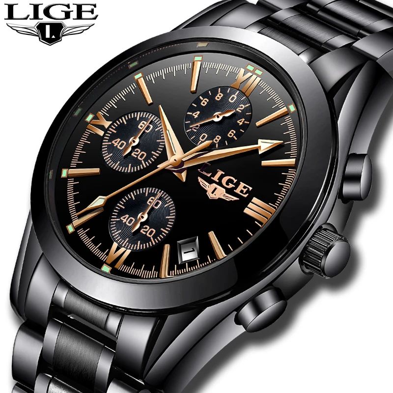 

LIGE Watch Mens Top Luxury Brand Sports Military Watch Fashion Quartz Clock Business Waterproof Men Watches Relogio Masculion