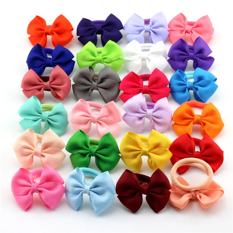 30 шт 2," лента луки с заколки для девочек бант для волос, бутик HairClip Головные уборы лук эластичный резинка для волос Бабочка Детские аксессуары для волос