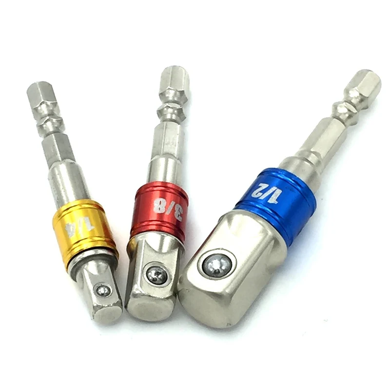 3 Socket Adapter Ручные электроинструменты адаптер гнезд наборы шестигранные квадратные гайки дрель драйвер ударная головка Удлинительный наконечник адаптер гнездо гаечный ключ адаптер - Цвет: 3 Socket Adapter