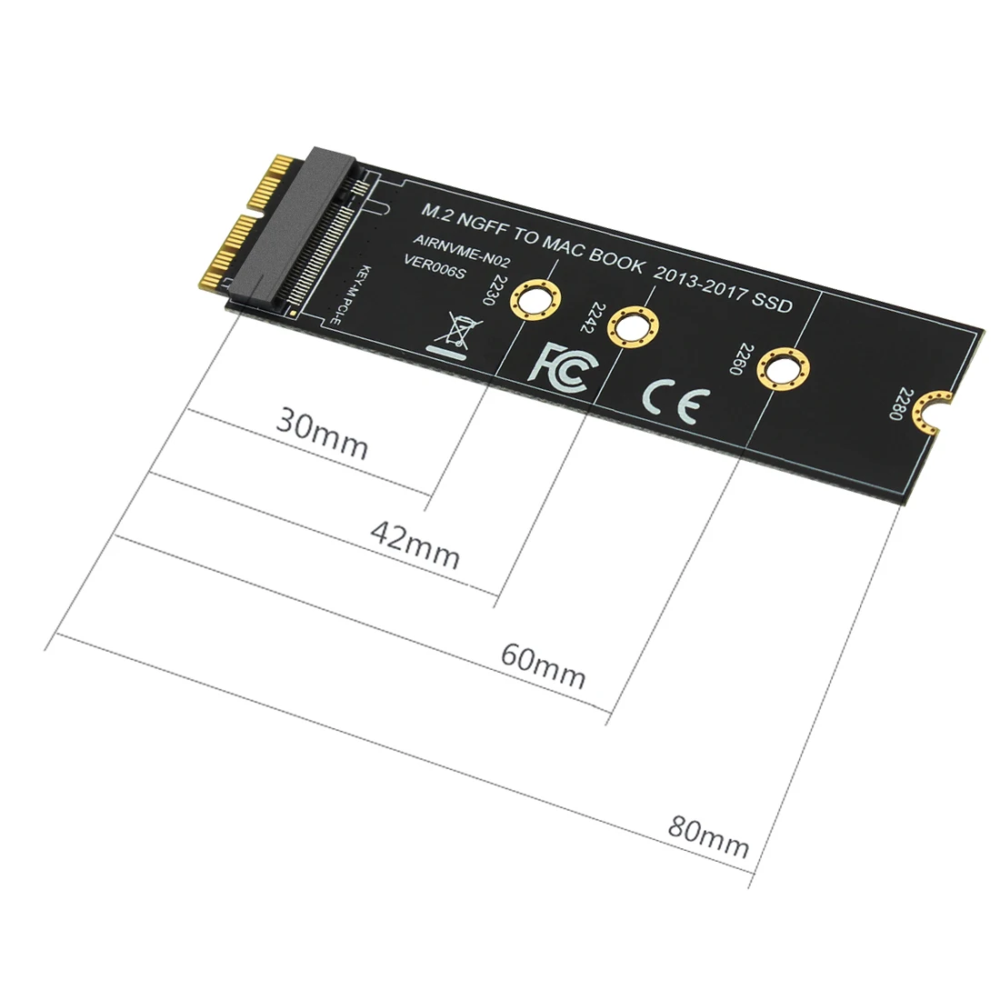 M key M.2 NGFF PCIe AHCI SSD адаптер карта для MACBOOK Air 2013 A1465 A1466 Pro A1398 A1502 A1419 2230-2280 SSD