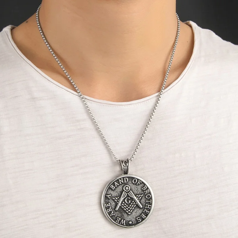 Fashion jewelry Europe and America Man&ampwoman Stainless Steel masonic Pendant Necklace Gift#199 | Украшения и аксессуары