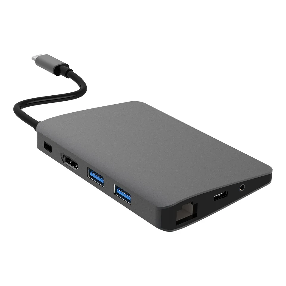 USB C type C док-станция для ноутбука Macbook USB C к HDMI Mini DP 4K RJ45 Ethernet USB 3,0 аудио 3,5 мм Тип C зарядная док-станция