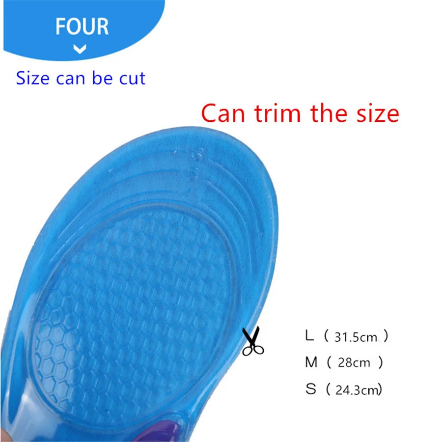 

LUCYLEYTE Silicone Gel Insoles Man Women Insoles orthopedic Massaging Shoe Inserts Shock Absorption Shoe insole pads