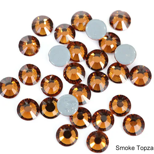 Smoked Topaz 41 цвет 5 размеров высокое качество кристалл AB Горячая фиксация стразы стекло страз железо на белом горячей фиксации Стразы для DIY одежды B0890 - Цвет: Smoked Topaz