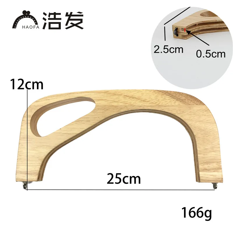 HAOFA 2018 New Arrive 25cm Wooden Bag Frame Handbag Frames Accessories For Bags Evening Wood Handle | Багаж и сумки