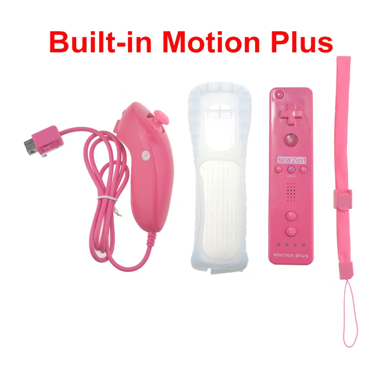 with motion plus Встроенный беспроводной пульт дистанционного управления Motion Plus для Nintendo wii Nunchuck для Nintendo wii Пульт дистанционного управления джойстиком Joypad - Цвет: with motion plus