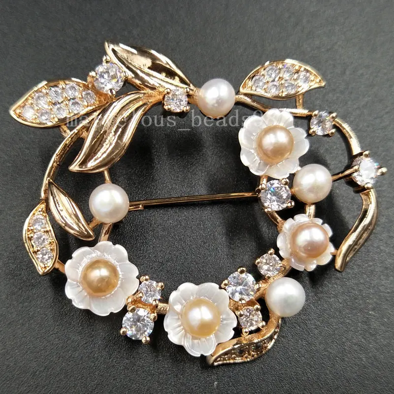 Бесплатная Доставка Мода Jewelr 239X39 мм белый перламутр В виде ракушки цветок Для