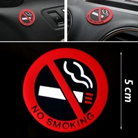 5 pcs car stickers styling no smoking warning round red logo sign vinyl sticker use for automobiles glass business door