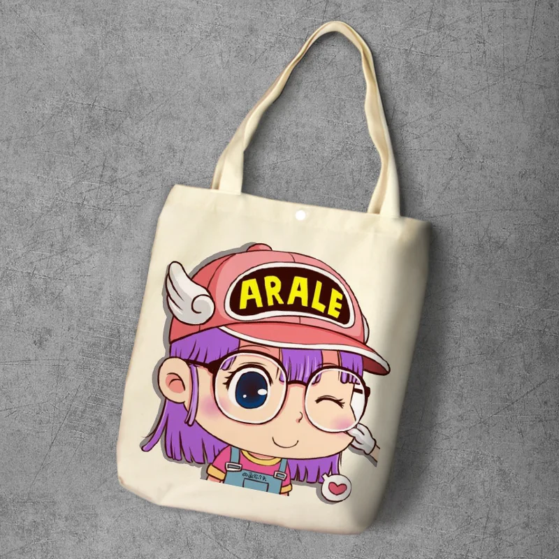 Arale девушка мультфильм студент печатных холст шоппинг рюкзак большой емкости аниме Tote Модные женские повседневные сумки на плечо