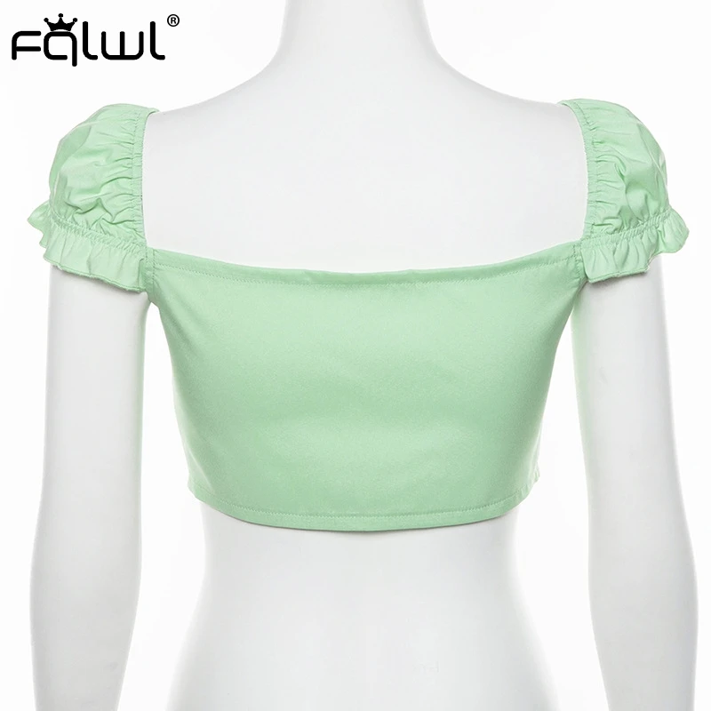 Женский укороченный топ на молнии FQLWL белый бретелях с v образным вырезом и