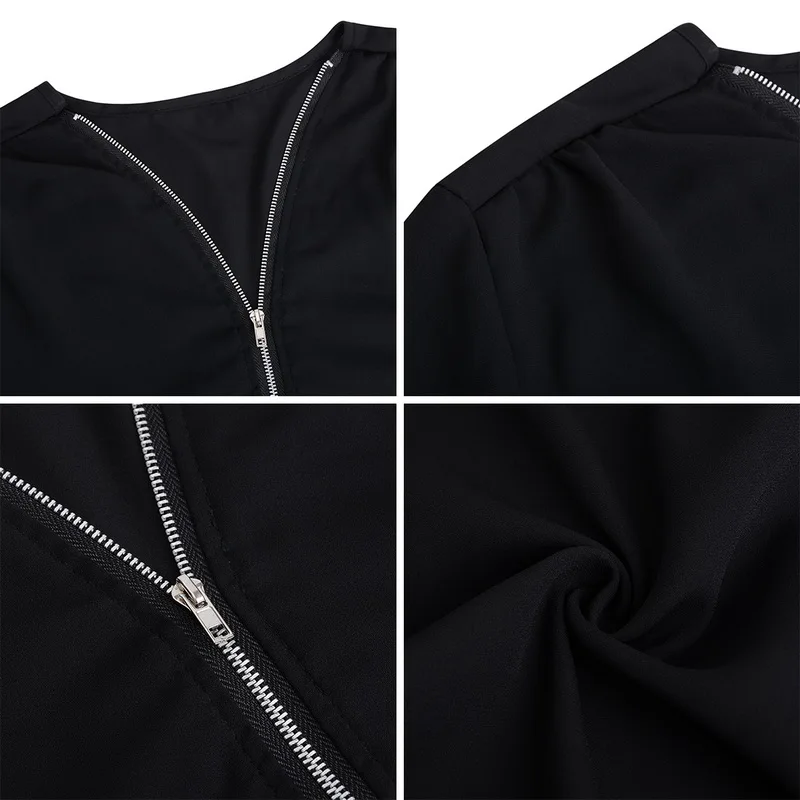 4XL 5XL рубашка размера плюс женская блузка Топ Повседневная Свободная блуза с длинным рукавом и v-образным вырезом на молнии летние рубашки Большие размеры сексуальные топы