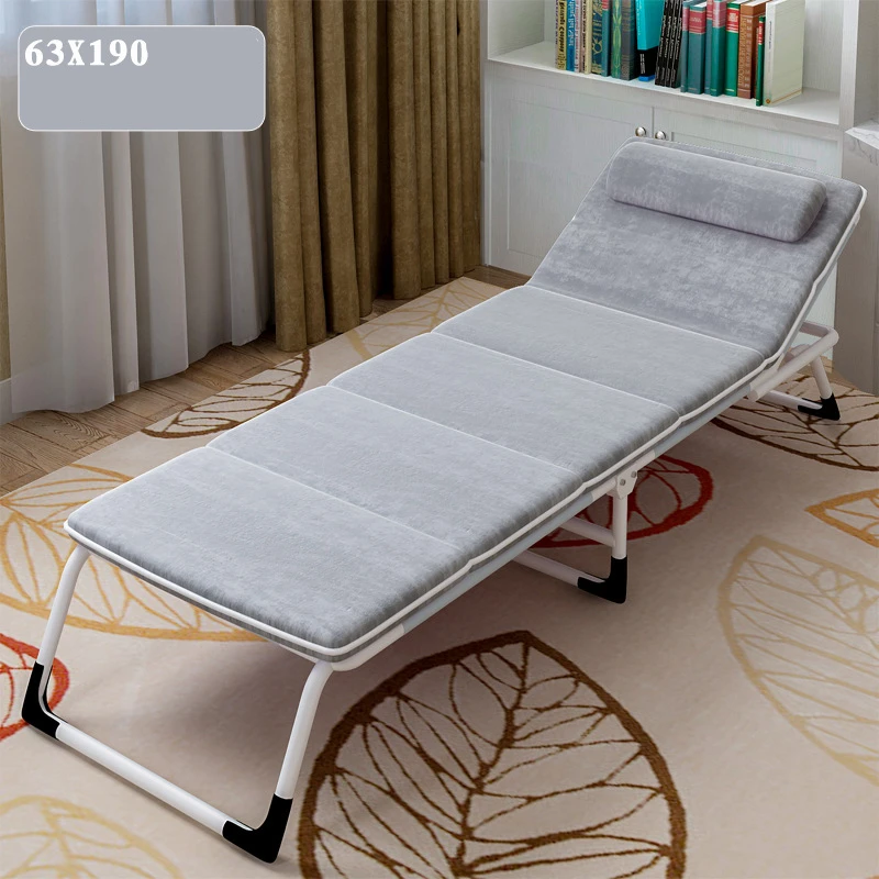 D with cushion Многофункциональная Простая Современная односпальная кровать для дома, офиса, отдыха, обеденный перерыв, шезлонги, пляж, балкон, лежащая кровать - Цвет: D with cushion