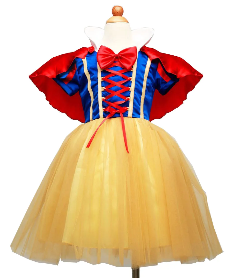 snow White dress-A Jasmine, София, Рапунцель, Аврора, Эльза, колокол, одежда для девочек, детские маскарадные костюмы принцессы, платья, детское платье на Хэллоуин, Рождество - Цвет: snow White dress-A
